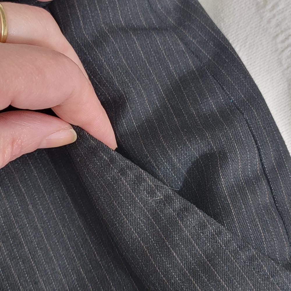 Perry Ellis Portfolio NWOT 50R Suit Modern Fit Pinstripe Black 2 Button Blazer - Picture 14 of 16